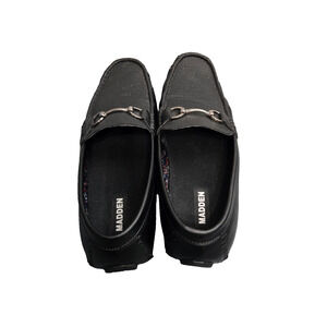 Steve Madden M-DAWNN Men’s Black Woven Loafers Slip On Brass Bit Sz 9.5 M
